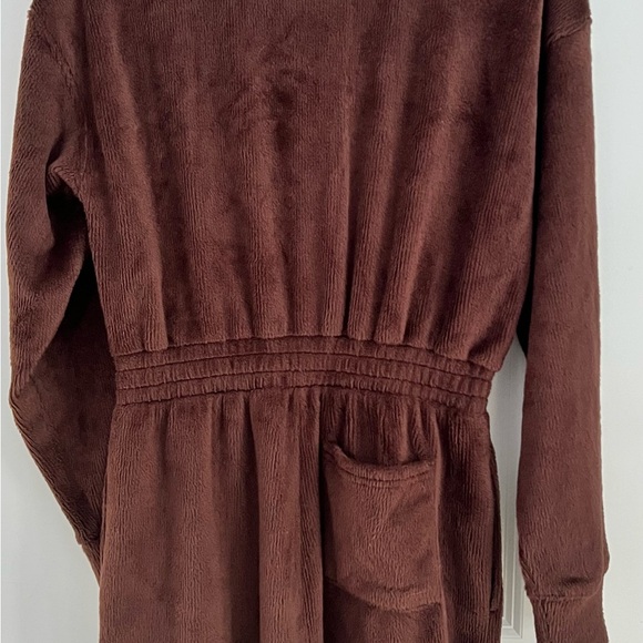 NWT Fabletics Cozy Cord Zip Jumpsuit Size Small cocoa brown elastic waist soft - Picture 8 of 11